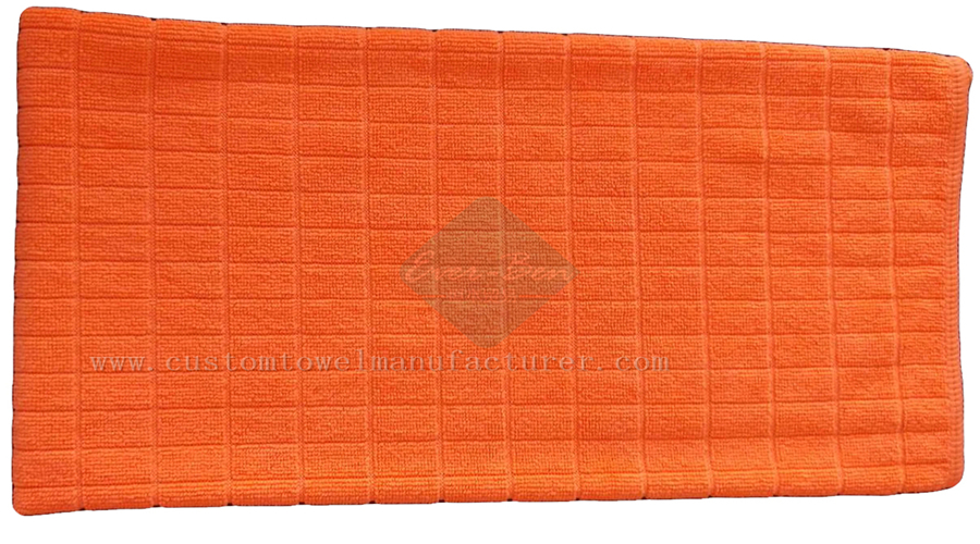 China Custom orange clean microfiber cloth bulk burnt orange towels Supplier Bespoke Lattice Towel Grid Towel Wholesale Bulk Custom Microfiber Structure Towels Cloth Factory for Germany Europe